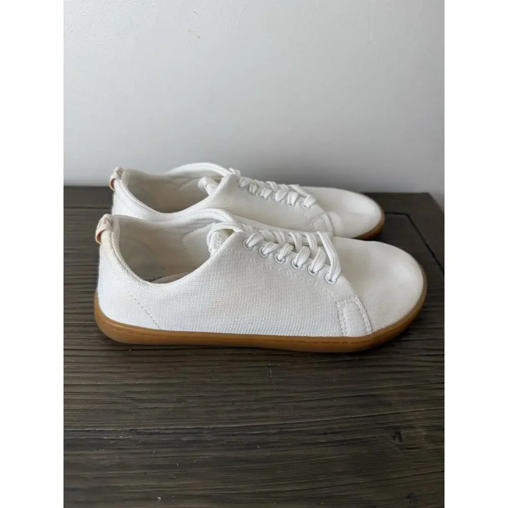 FeelGrounds Original Knit Minimalist Barefoot Sneakers White Sz 39 US Women’s 8